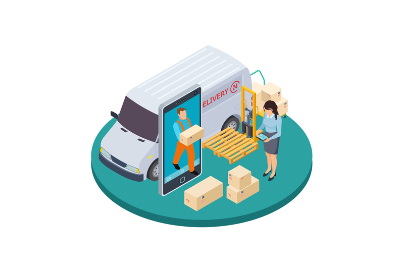 online-express-delivery-3d-isometric-vector-concept