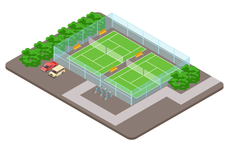 tennis-club-playgrounds-with-parking-isometric-vector-concept