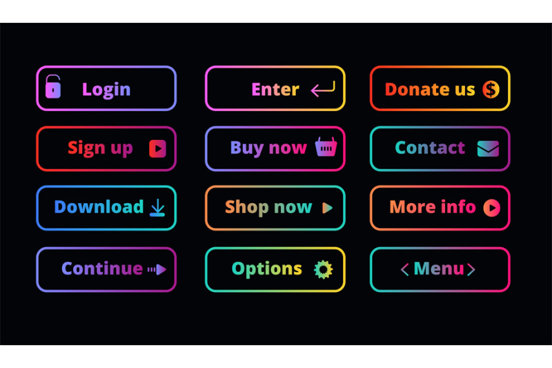 gradient-action-buttons-neon-glow-frame-button-on-dark-for-shopping-a