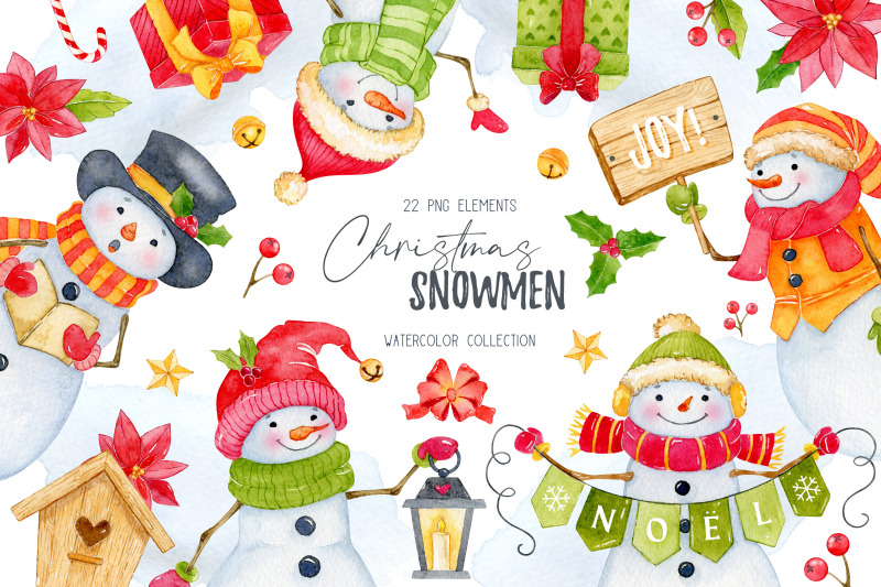 watercolor-christmas-clipart-snowman-clipart-christmas-png