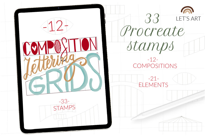 lettering-grids-procreate-stamps-procreate-letter-grid-brushes
