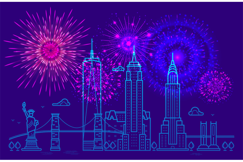 fireworks-over-new-york-line-new-york-vector-design-happy-independen