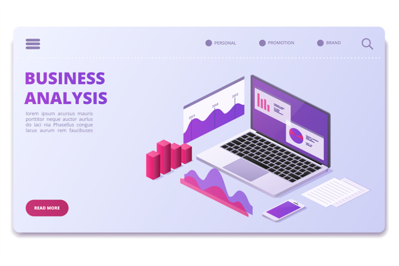 financial-analytics-vector-page-template-business-statistics-charts