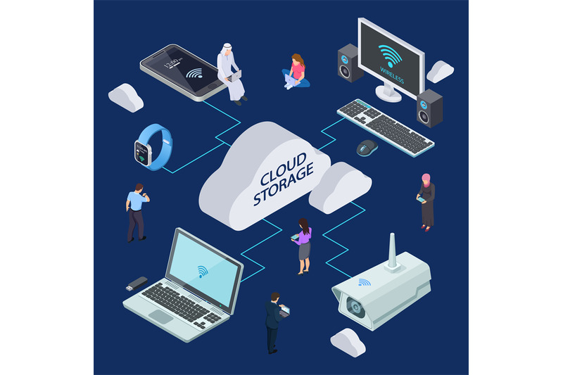 isometric-cloud-service-vector-concept-cloud-storage-illustration