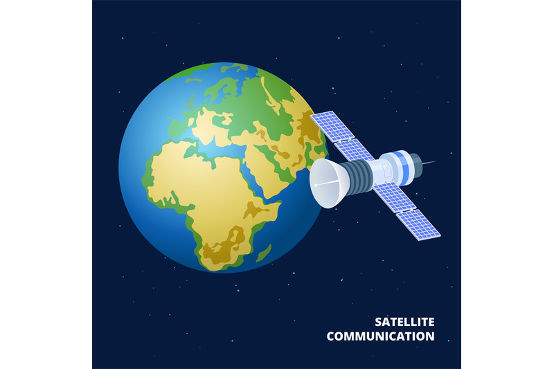 satellite-communication-isometric-vector-illustration-spaceship-and-e