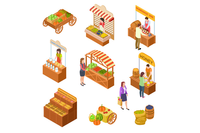 farmers-market-isometric-people-sell-and-buy-traditional-meal-vegeta