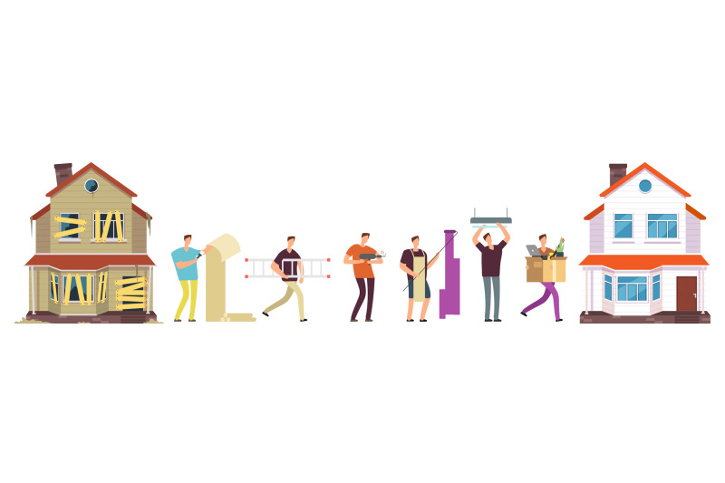 home-renovation-vector-man-repairs-house-illustration