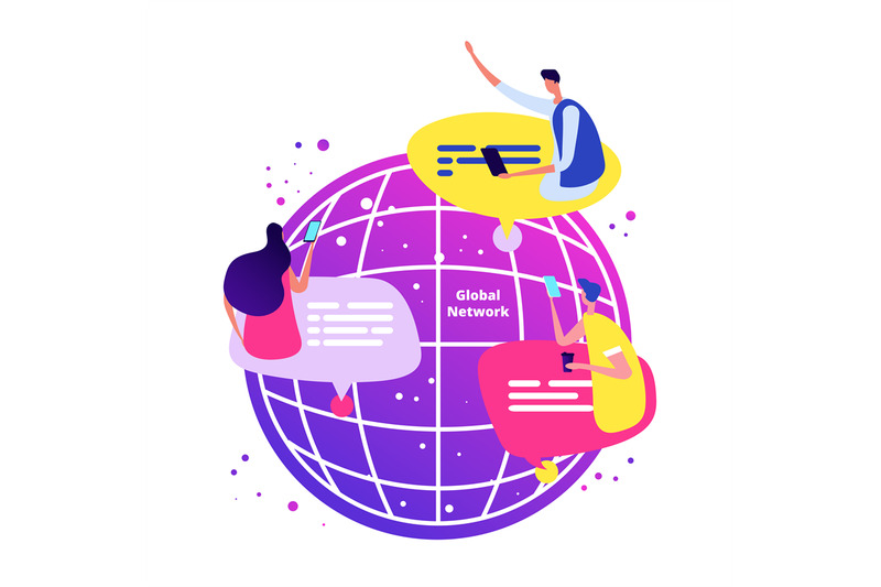 global-network-concept-international-online-chat-with-phones-vector-i