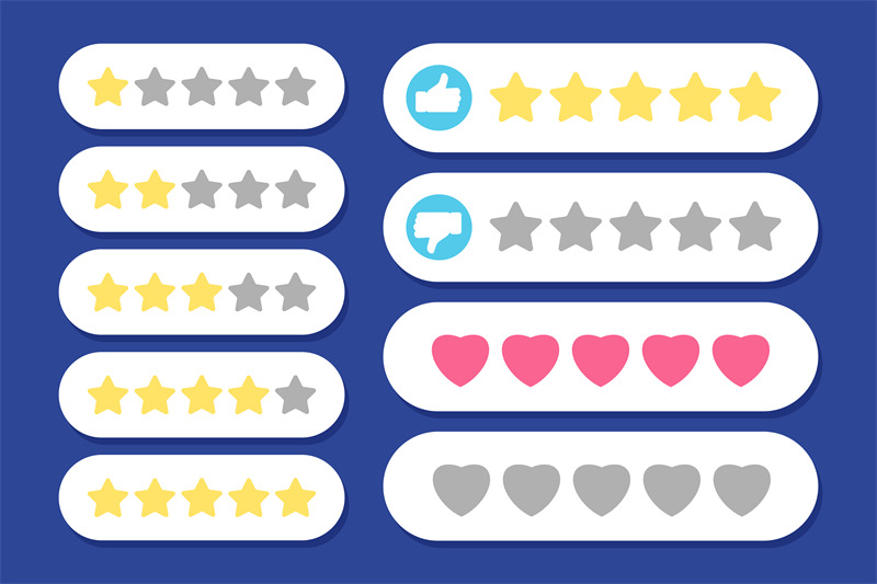 rating-rows-stars-hearts-like-and-dislike-vector-icons