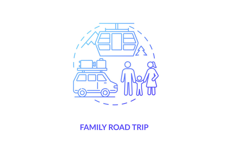 family-road-trip-concept-icon