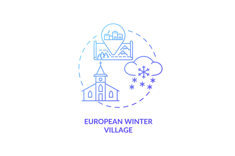 european-winter-village-concept-icon