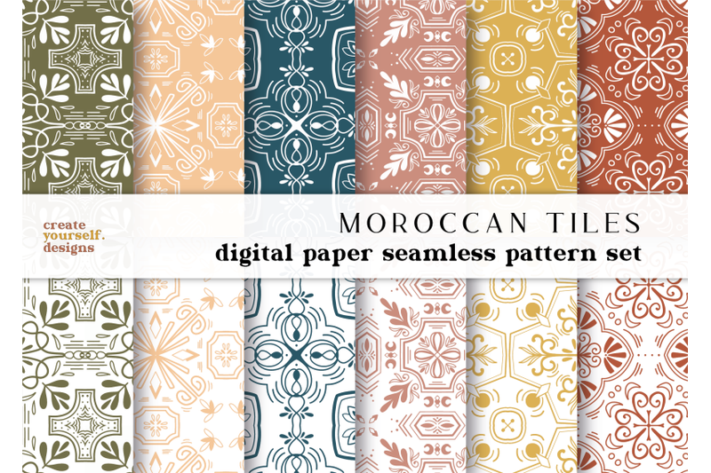 moroccan-digital-paper-hand-drawn-seamless-pattern-scrapbook-paper