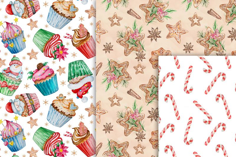 gingerbread-digital-paper-watercolor-christmas-patterns