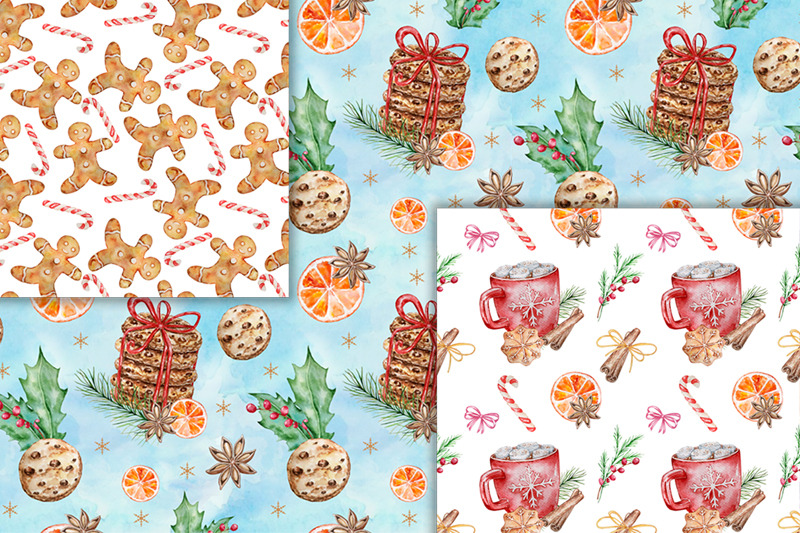 gingerbread-digital-paper-watercolor-christmas-patterns