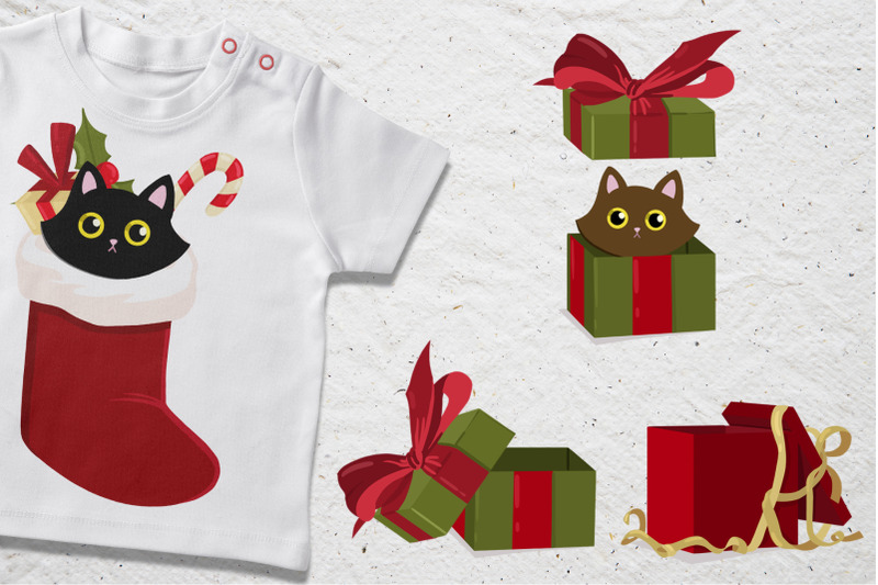 christmas-cat-creator-vector-collection