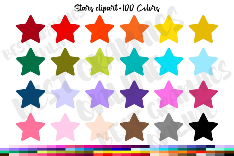 100-stars-clipart-set-planner-sticker