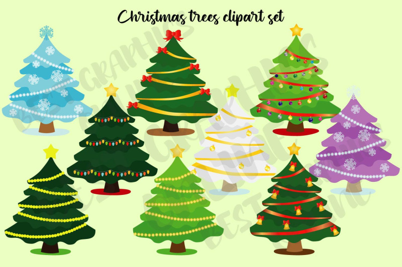 christmas-tree-clip-art-set-holiday-xmas
