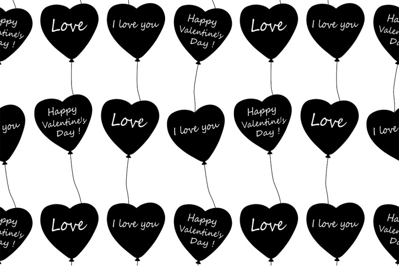 patterns-black-and-white-balloons-valentine-039-s-day-vector-illustration