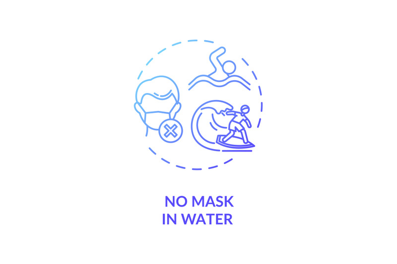 no-mask-in-water-concept-icon
