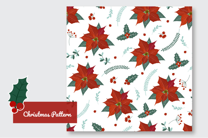 christmas-holly-poinsettia-seamless-pattern