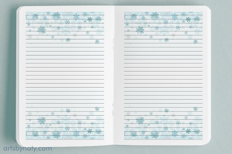 the-blue-snowflakes-printable-journal