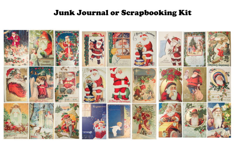 vintage-christmas-postcards-tags-journal-kit