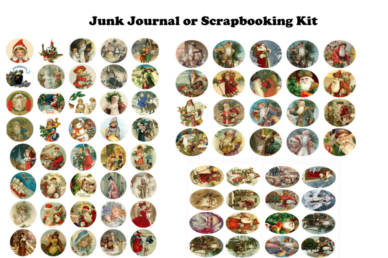 vintage-christmas-postcards-tags-journal-kit