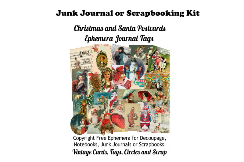 vintage-christmas-postcards-tags-journal-kit