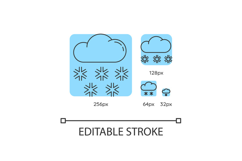 snow-turquoise-linear-icons-set
