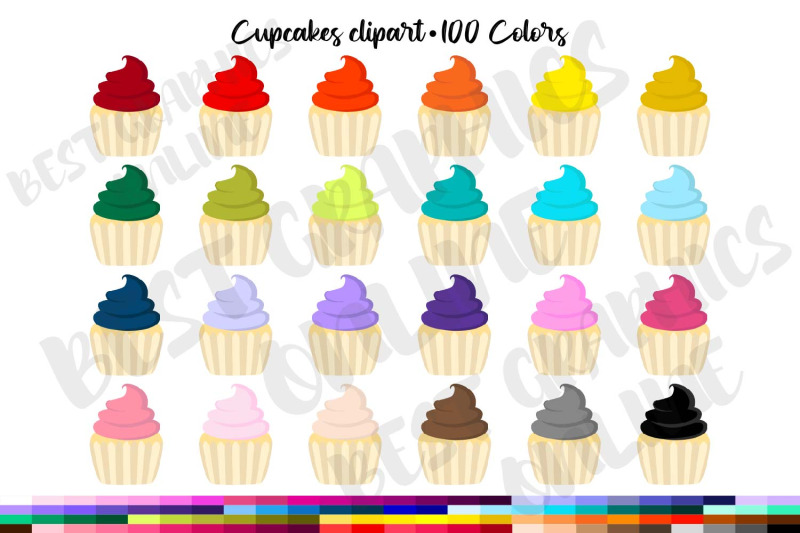 100-colors-cupcake-clipart-set