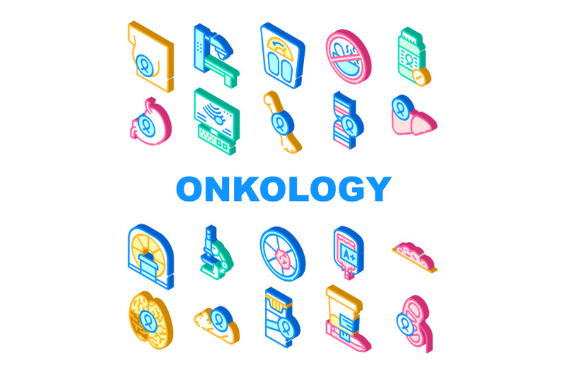 oncology-examination-collection-icons-set-vector