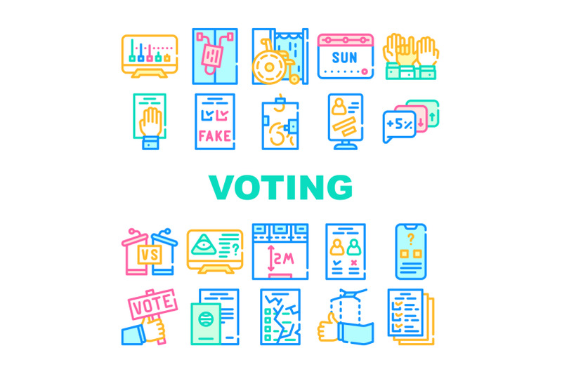 voting-and-elections-collection-icons-set-vector