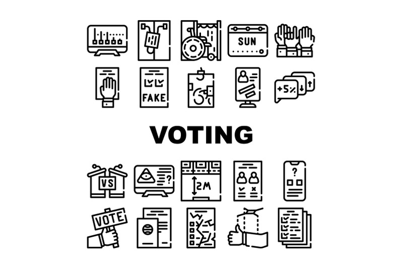 voting-and-elections-collection-icons-set-vector