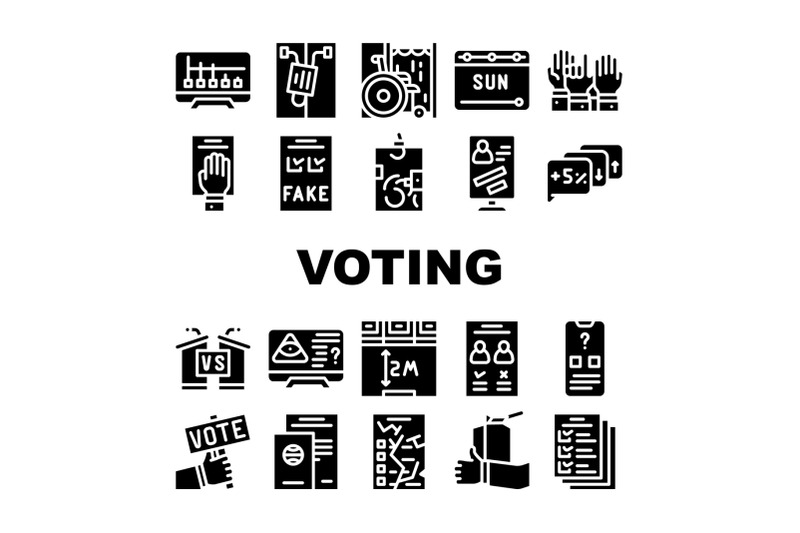 voting-and-elections-collection-icons-set-vector