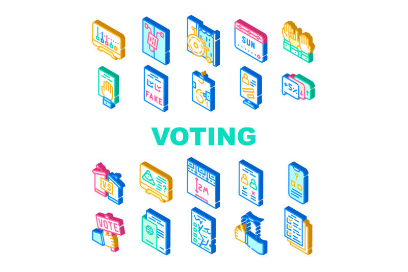 voting-and-elections-collection-icons-set-vector