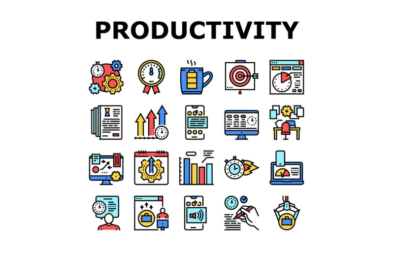 productivity-manage-collection-icons-set-vector