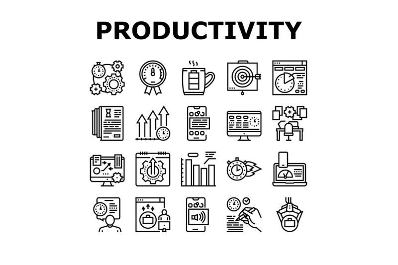 productivity-manage-collection-icons-set-vector