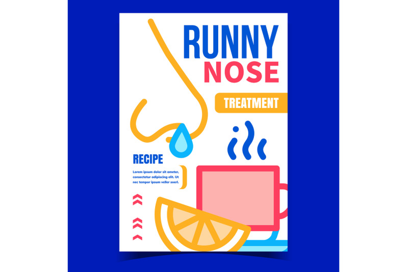 runny-nose-treatment-creative-promo-poster-vector