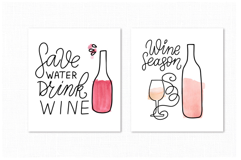 wine-lovers-digital-posters-set-wine-watercolor-painting-clipart