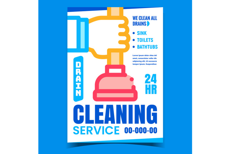 drain-cleaning-service-promotional-poster-vector