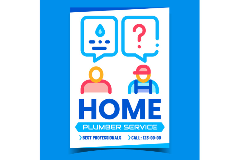 home-plumber-service-creative-promo-poster-vector