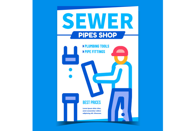 sewer-pipes-shop-creative-promo-banner-vector