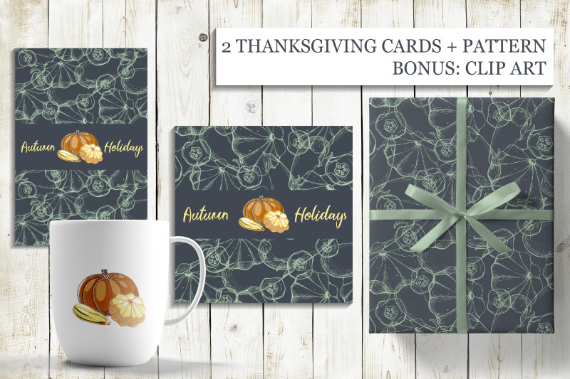 2-thanksgiving-cards-and-pattern