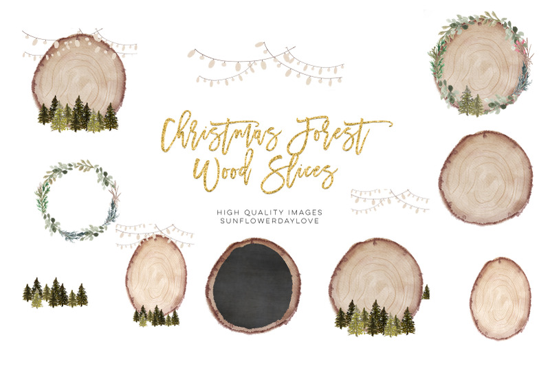 christmas-forest-clipart-wood-slice-christmas-clipart