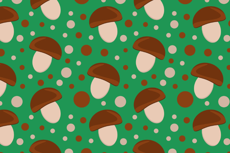 mushroom-seamless-pattern-vector-flat-green