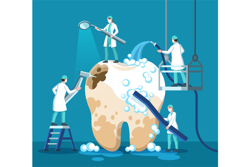 dentist-treating-tooth-small-stomatologist-doctor-clean-big-unhealth