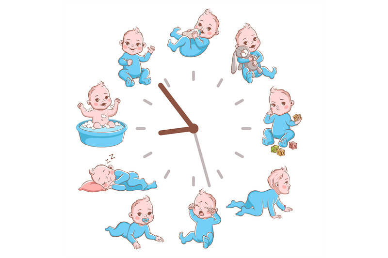 daily-kids-routine-clocks-newborn-children-schedule-concept-cartoon