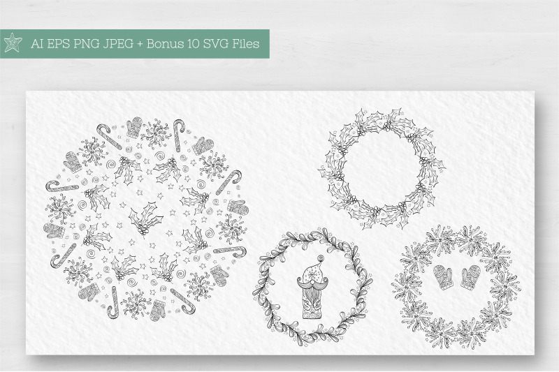 doodle-linear-christmas-vector-collection