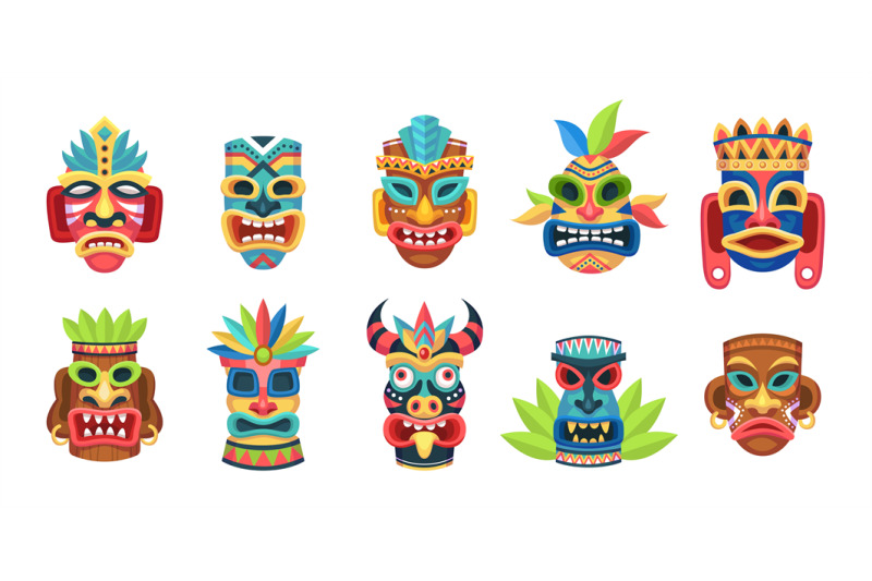 ethnic-masks-ritual-ceremonial-tribal-mexican-indian-or-african-colo