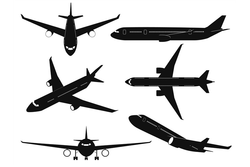 airplane-silhouettes-passenger-aircraft-in-different-angles-flying-p